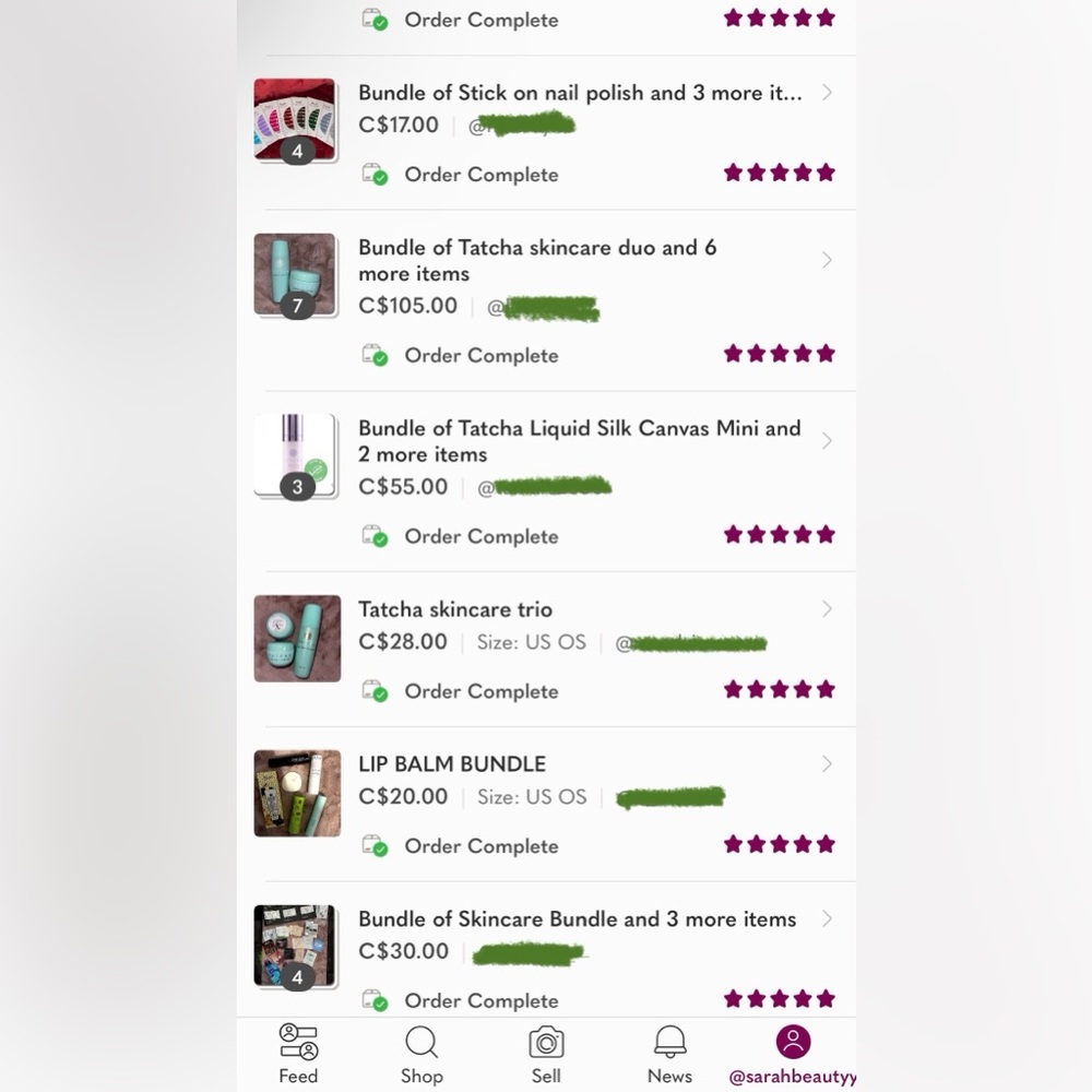 🥰Buyer’s Ratings🥰